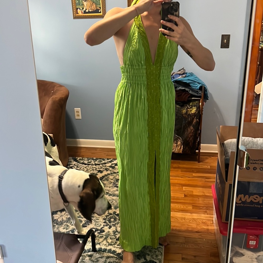 Jacaranda Neon green maxi dress